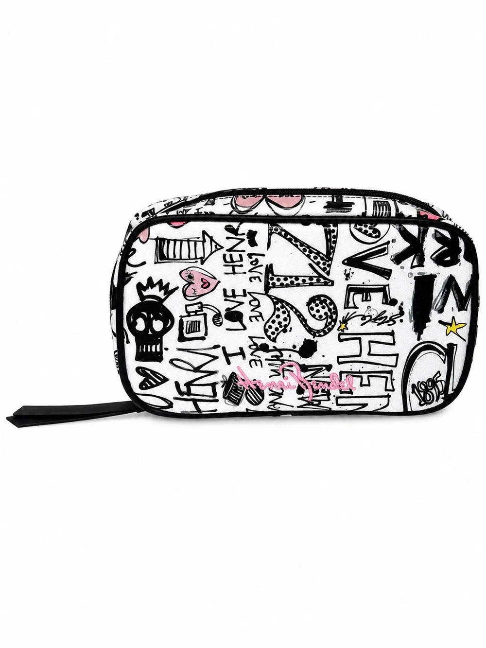 Henri Bendel West 57th Graffiti Print Travel Jewelry Cosmetic Case Zip Pouch - Picture 2 of 6